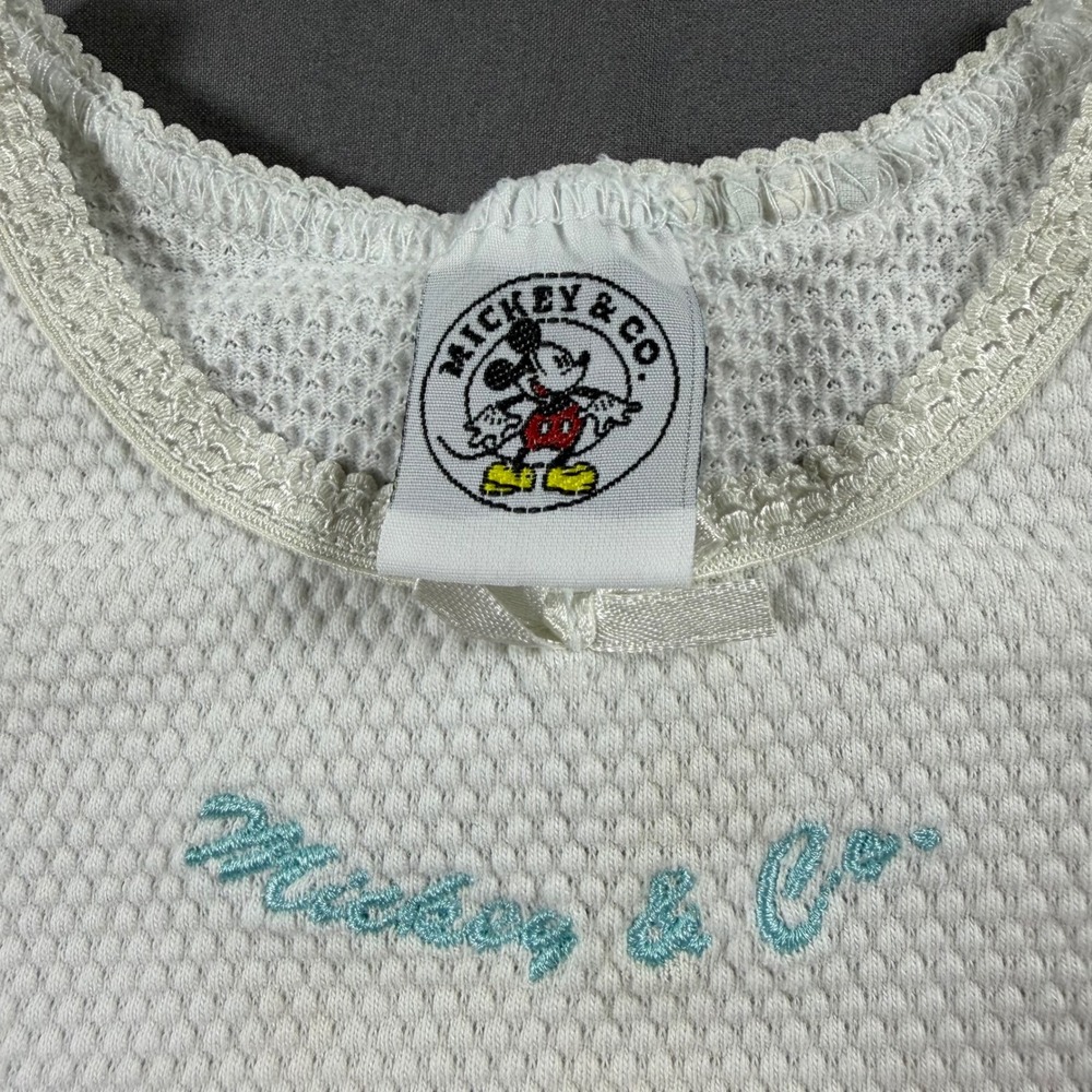 Vintage Mickey & Co Disney Minnie Mouse White Waffle Knit Cropped Top 2T 3T - Picture 4 of 7